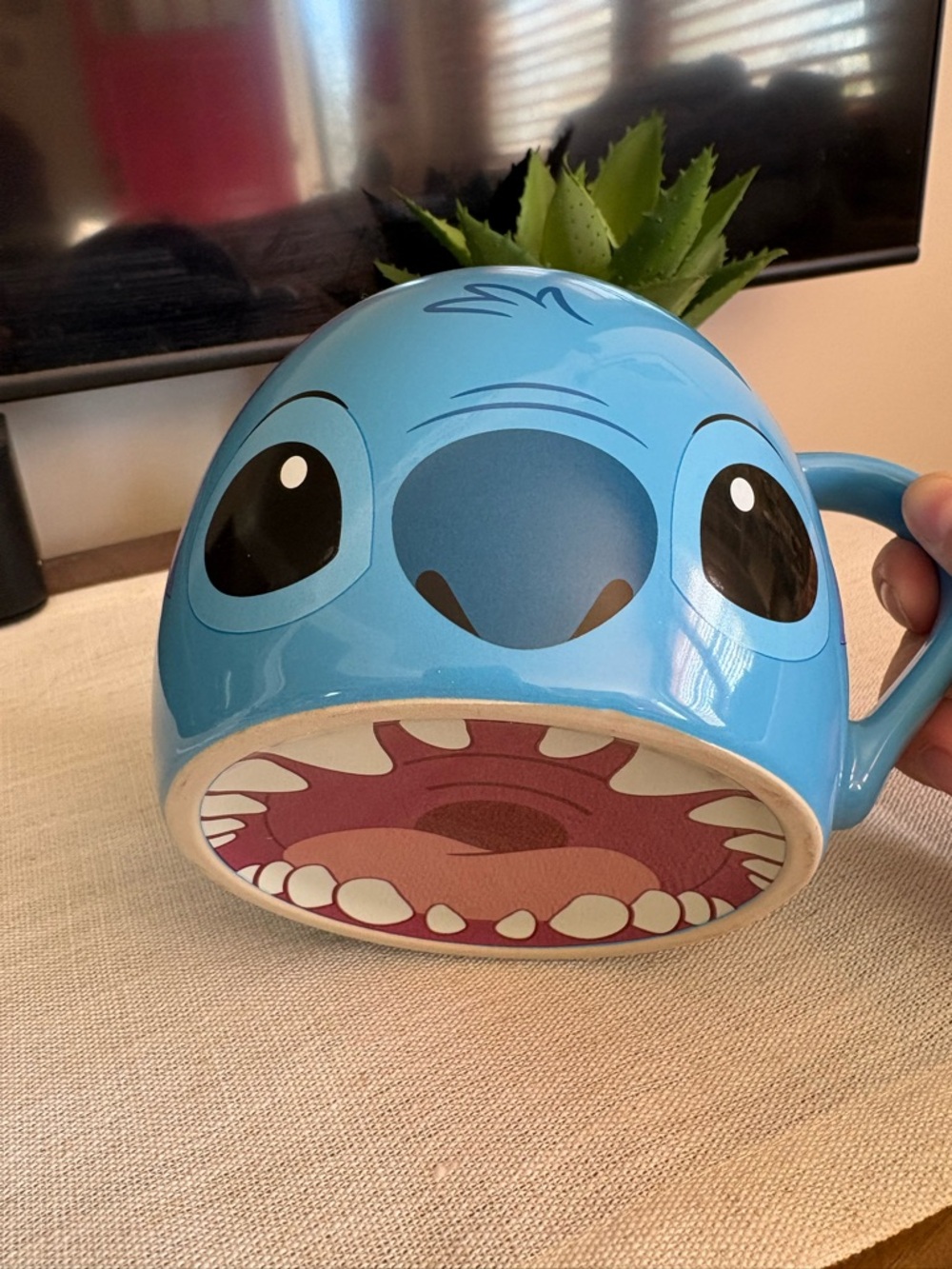 Large Stitch Mug with Open Mouth Design Disney 29oz